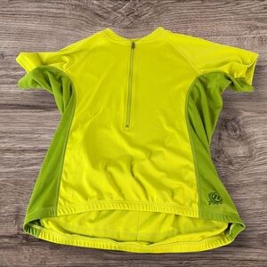 NOVARA Half Zip Sleeve Womens Two Tone Cycling Shirt Jersey Large Green (678)